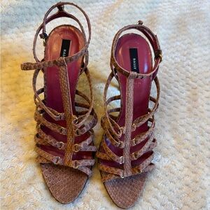 Bally Brown Leather Sandals with Strappy Design